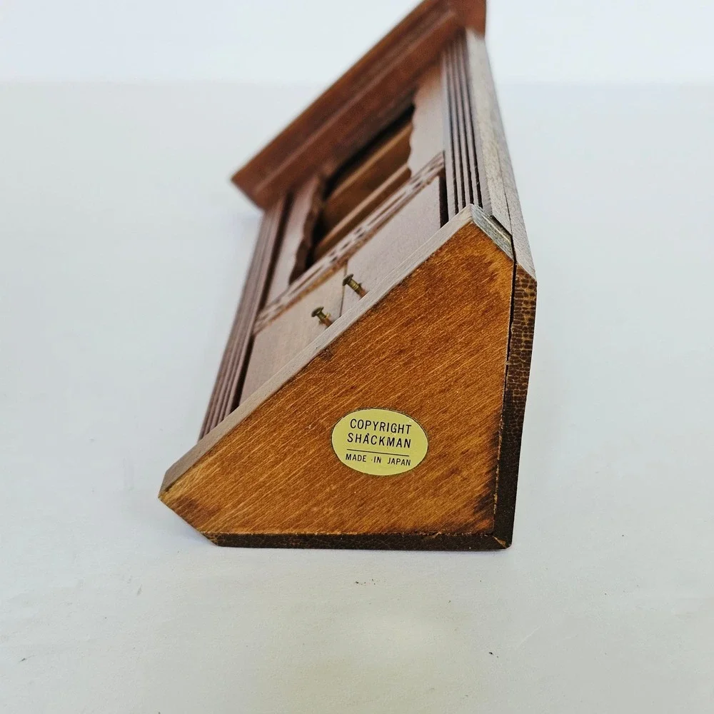 Vtg Wooden Miniature Corner Hutch Dollhouse Furniture Farmhouse Cottagecore